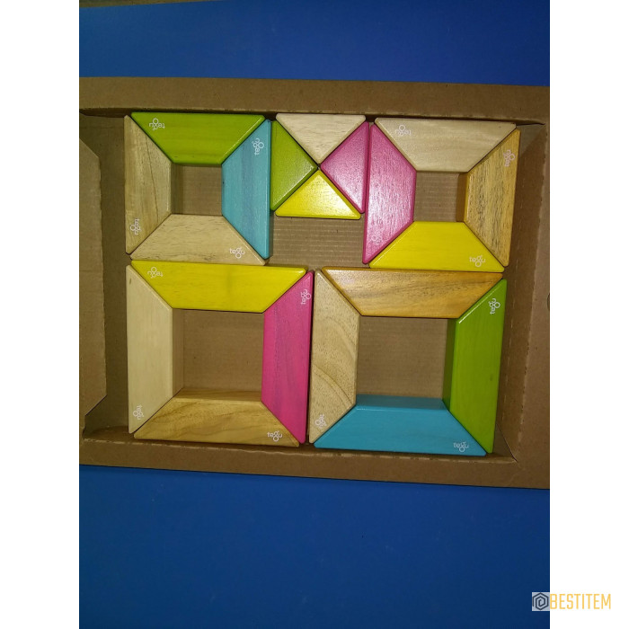 130 Piece Tegu Classroom Magnetic Wooden Block Set Tints